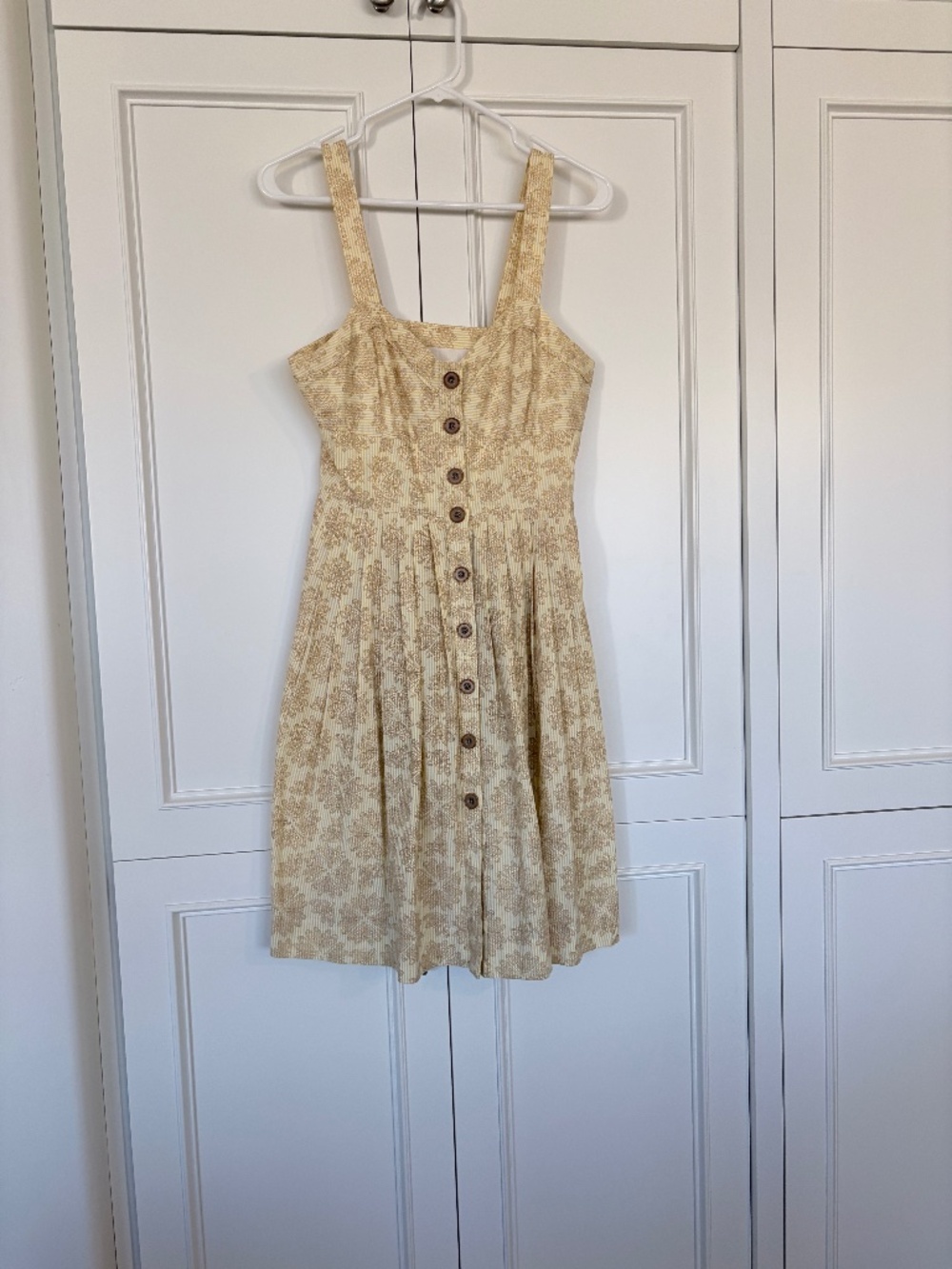 Maeve Tan and Yellow Summer Party dress